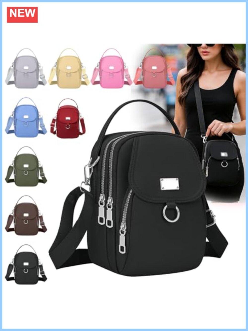 Small Crossbody Bag Multiple Pockets Phone Shoulder Mini Wallet Purse